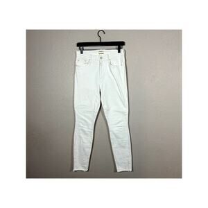 MOTHER DENIM High Waisted Looker Ankle Fray Jean Size 27 White